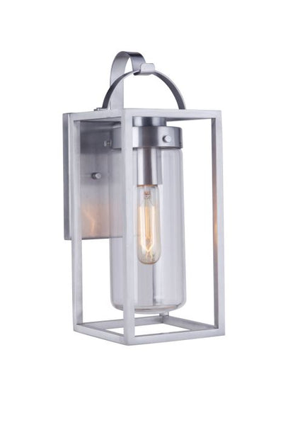 ##Antique Hardware## Neo 1 Light Small Outdoor Wall Lantern in Satin Aluminum