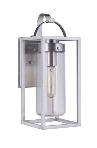 ##Antique Hardware## Neo 1 Light Small Outdoor Wall Lantern in Satin Aluminum