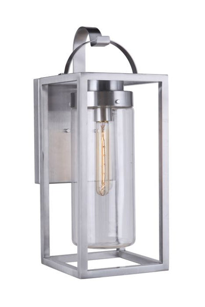 ##Antique Hardware## Neo 1 Light Medium Outdoor Wall Lantern in Satin Aluminum