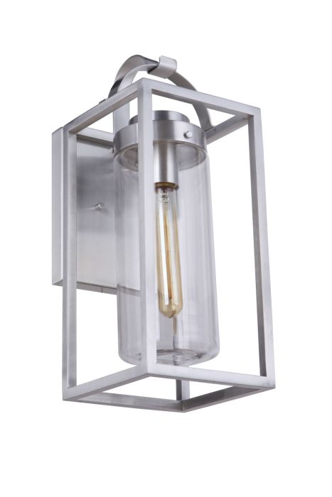 ##Antique Hardware## Neo 1 Light Medium Outdoor Wall Lantern in Satin Aluminum