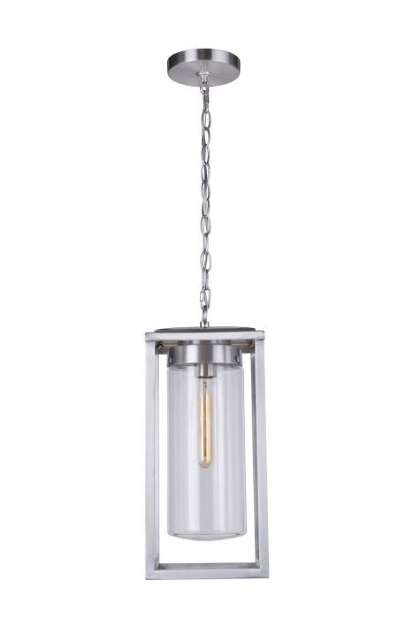 ##Antique Hardware## Neo 1 Light Outdoor Pendant in Satin Aluminum