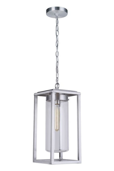 ##Antique Hardware## Neo 1 Light Outdoor Pendant in Satin Aluminum