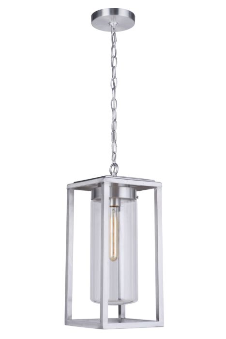 ##Antique Hardware## Neo 1 Light Outdoor Pendant in Satin Aluminum