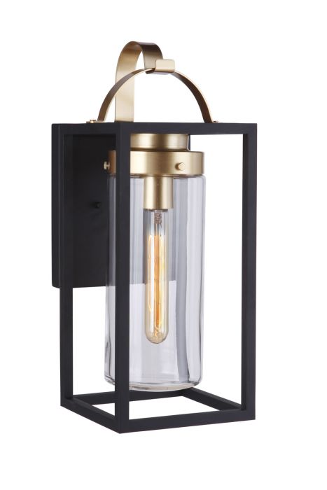 ##Antique Hardware## Neo 1 Light Outdoor Post Lantern in Midnight/Satin Brass