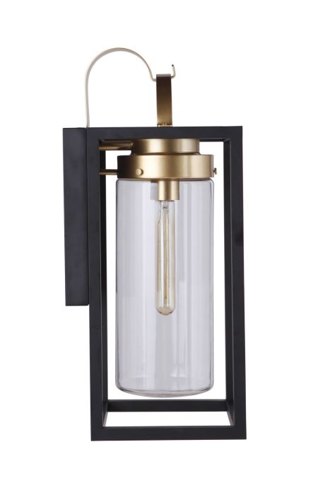 ##Antique Hardware## Neo 1 Light Outdoor Post Lantern in Midnight/Satin Brass