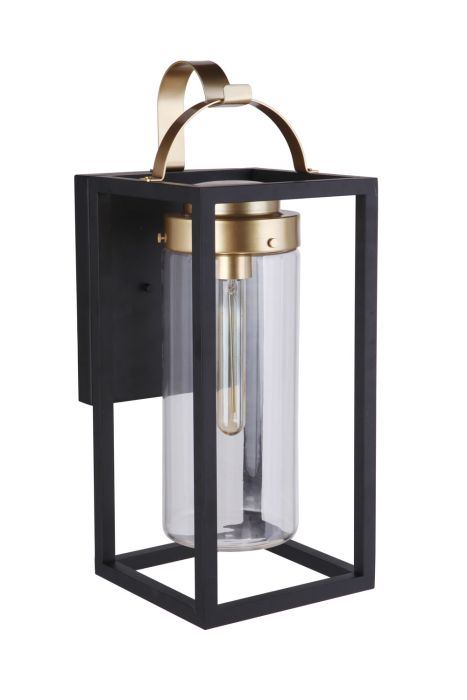 ##Antique Hardware## Neo 1 Light Outdoor Post Lantern in Midnight/Satin Brass