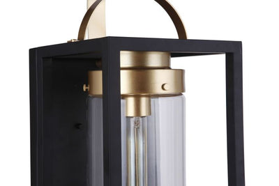 ##Antique Hardware## Neo 1 Light Outdoor Post Lantern in Midnight/Satin Brass