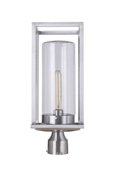 ##Antique Hardware## Neo 1 Light Outdoor Post Lantern in Satin Aluminum