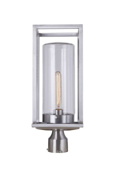 ##Antique Hardware## Neo 1 Light Outdoor Post Lantern in Satin Aluminum