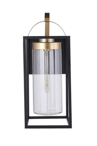 ##Antique Hardware## Neo 1 Light Extra Large Outdoor Wall Lantern in Midnight/Satin Brass