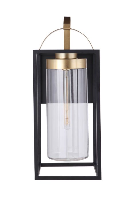 ##Antique Hardware## Neo 1 Light Extra Large Outdoor Wall Lantern in Midnight/Satin Brass