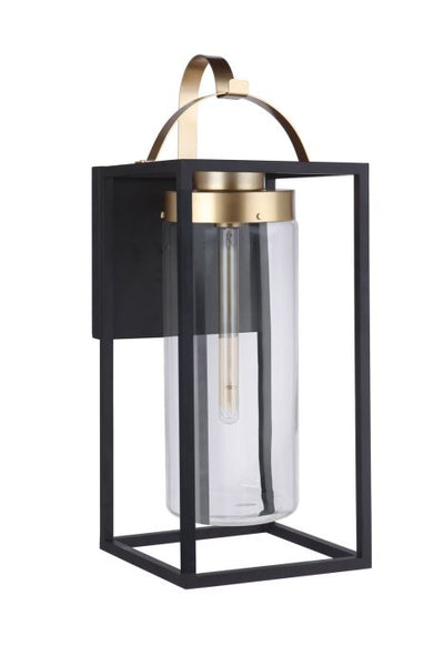 ##Antique Hardware## Neo 1 Light Extra Large Outdoor Wall Lantern in Midnight/Satin Brass