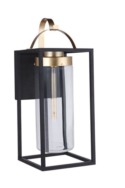 ##Antique Hardware## Neo 1 Light Extra Large Outdoor Wall Lantern in Midnight/Satin Brass