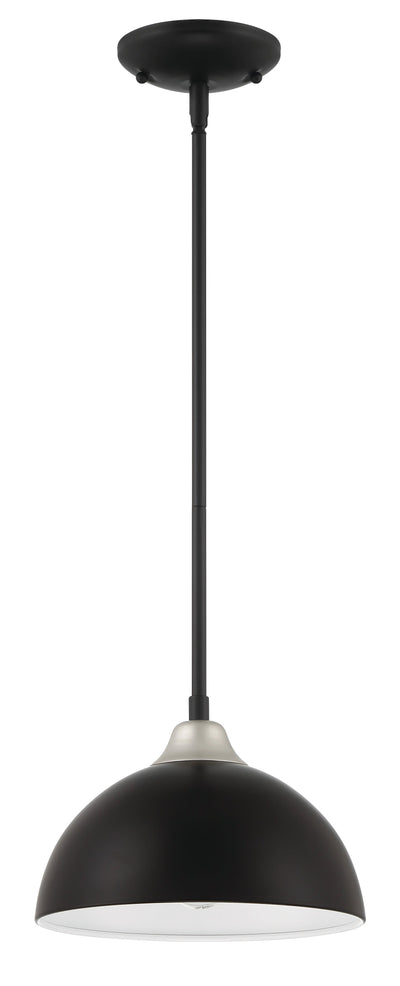 ##Antique Hardware## Kahn 1 Light Outdoor Pendant in Midnight/Satin Aluminum