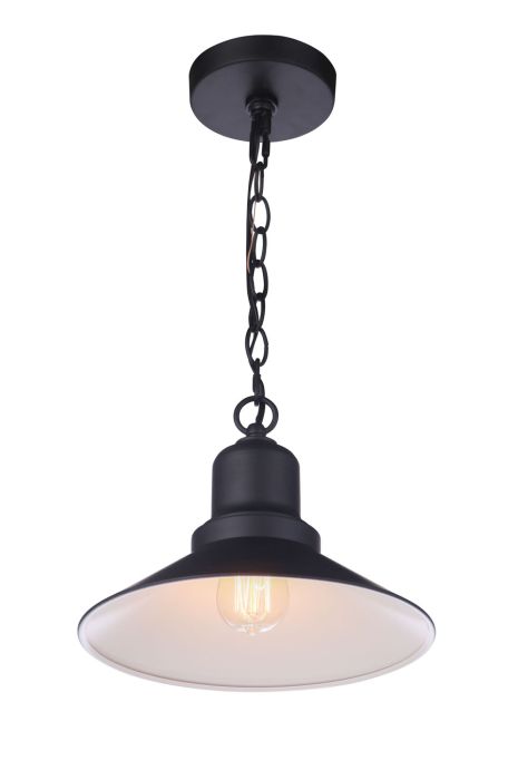 ##Antique Hardware## Singleton 1 Light 11" Outdoor Pendant in Midnight