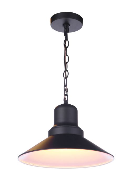 ##Antique Hardware## Singleton 1 Light 14" Outdoor Pendant in Midnight