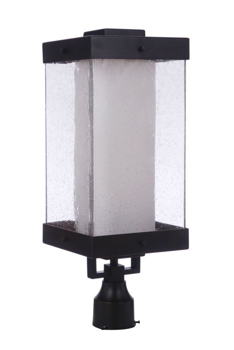 ##Antique Hardware## Hayner 1 Light Outdoor Post Mount in Midnight