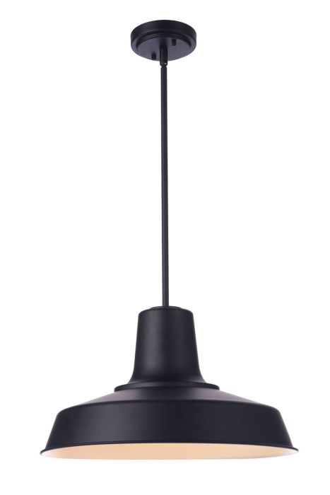 ##Antique Hardware## Briscoe 1 Light 18" Outdoor Pendant in Midnight