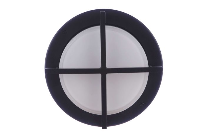 ##Antique Hardware## Outdoor Small Round Bulkhead in Textured Black