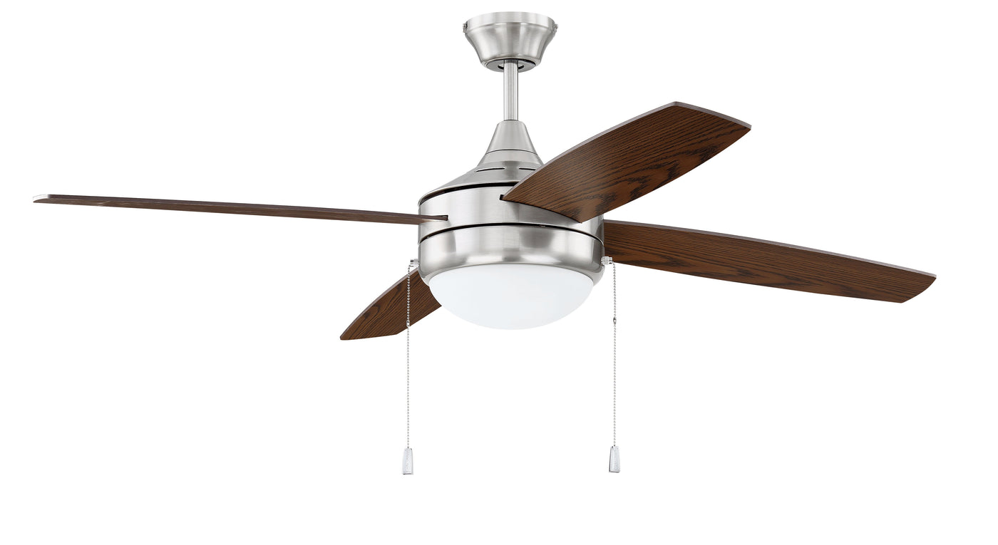 ##Antique Hardware## 52" Phaze Energy Star 4 in Brushed Polished Nickel w/ Walnut/Dark Oak Blades