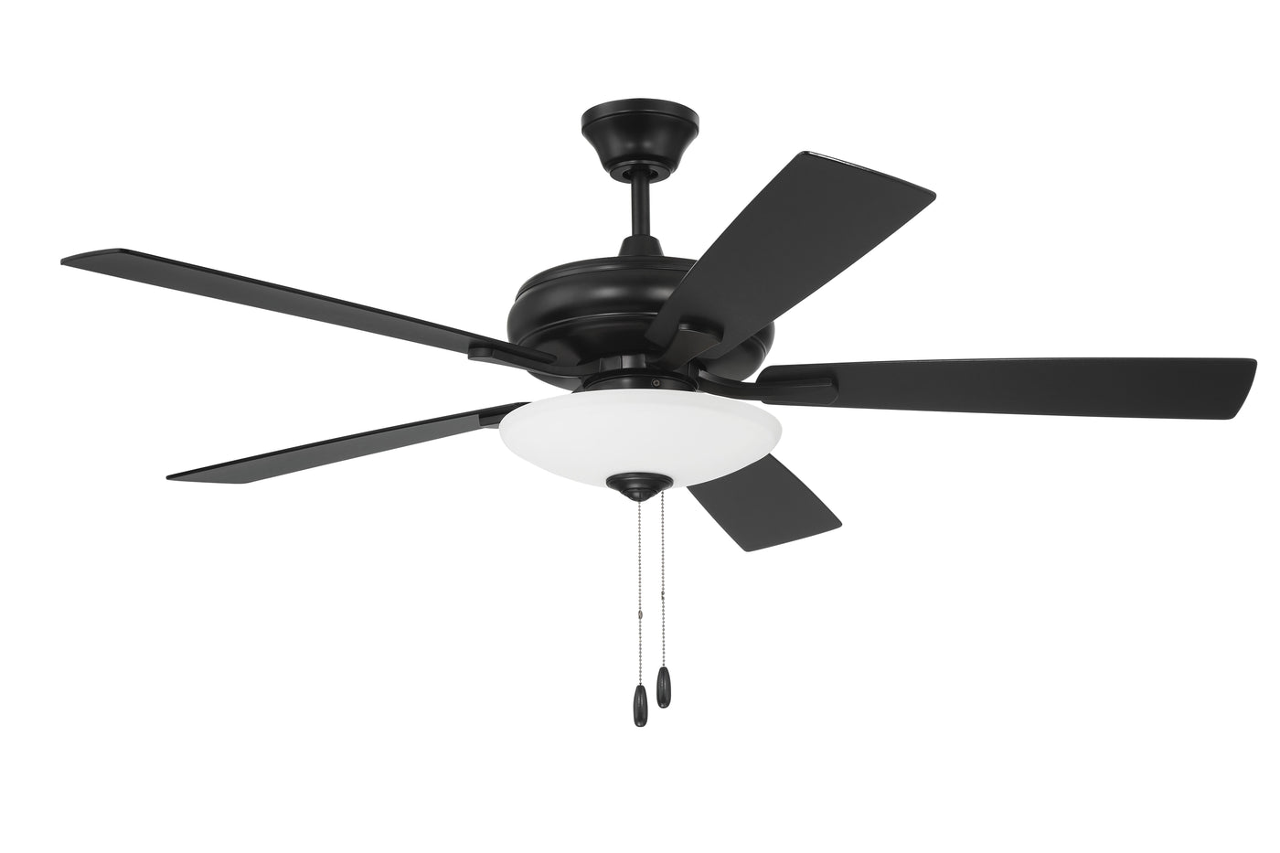 Antique Hardware 52" Eos 3 Light Bowl in Flat Black w/ Flat Black/Greywood Blades Ceiling Fan