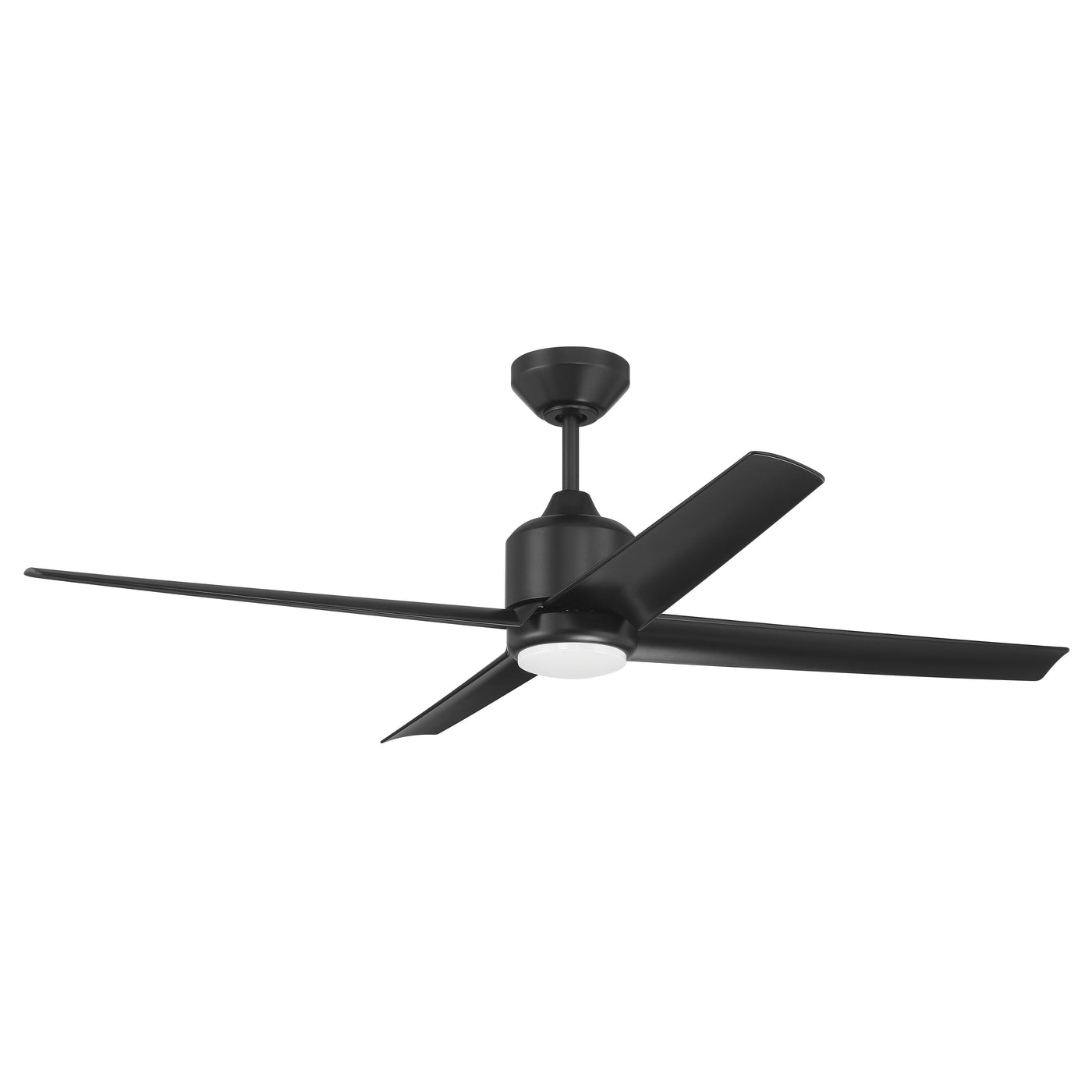 ##Antique Hardware## 52" Quell Fan, Flat Black Finish, Flat Black Blades. LED Light, WIFI and Control Included