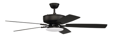 Antique Hardware 52" Pro Plus 112 in Flat Black  w/ Flat Black/Grey Wood Blades Ceiling Fan