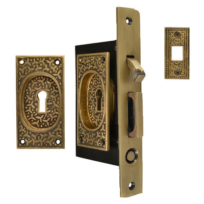 Rice Pattern Pocket Privacy Style Door Set