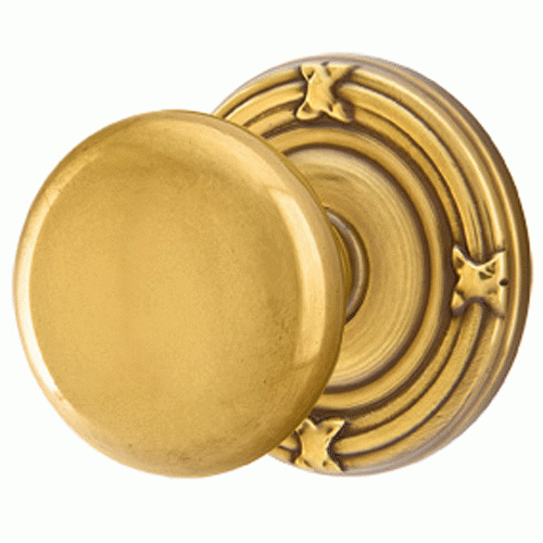 Antique Hardware 2 1/4 Inch Solid Brass Providence Door Knob Set With Ribbon & Reed Rosette (Several Finish Options) EMTEK DOOR KNOB