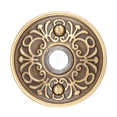 Emtek 2406 Doorbell Button With Lancaster Rosette (Several Finishes Available)