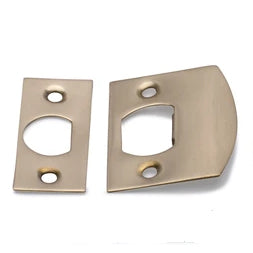 Open Box Sale Item Solid Brass Standard Strike Plate and Face Plate (Antique Brass Finish)