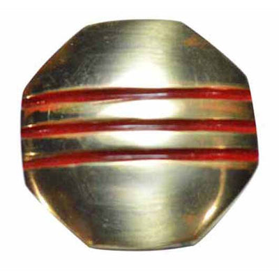 Antique Hardware 1 Inch Triple Red Striped Octagon Solid Brass Cabinet and Furniture Knob CABINET KNOB