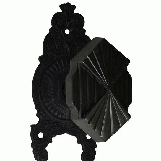 Ornate Victorian Rosette Door Set with Art Deco Fanfare Door Knob (Several Finishes Available)