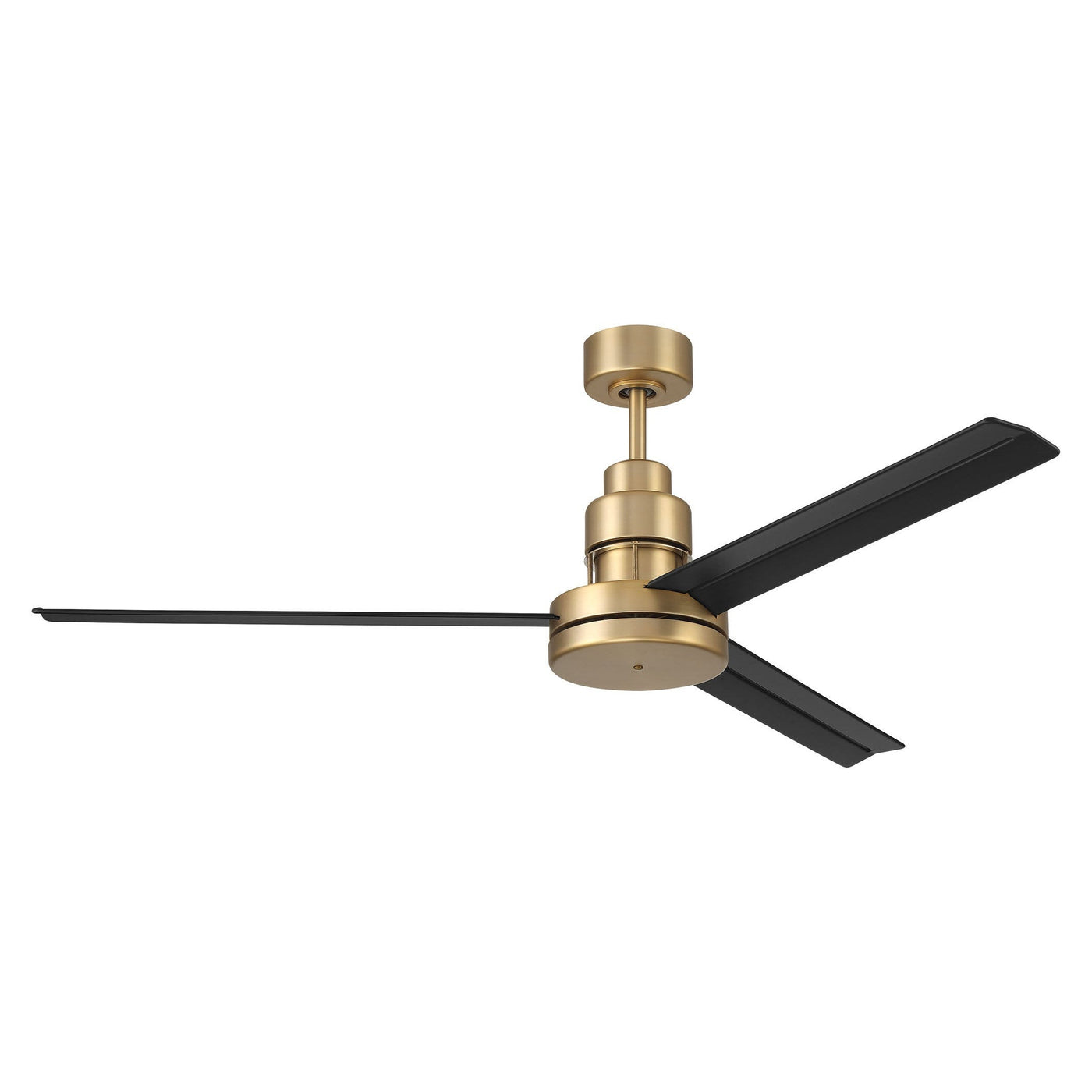 Antique Hardware 54" Mondo in Satin Brass w/ Flat Black Blades Ceiling Fan