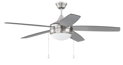 Antique Hardware 52" Phaze Energy Star 5 in Brushed Polished Nickel w/ Brushed Nickel/Greywood Blades Ceiling Fan