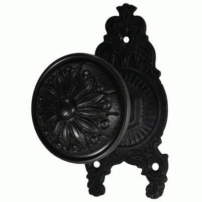 ##Antique Hardware## Ornate Victorian Rosette Door Set with Floral Imprint Door Knobs (Several Finishes Available)