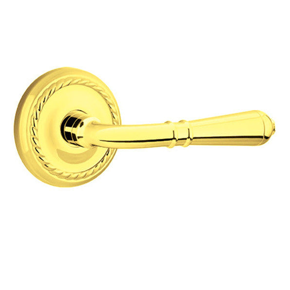 Antique Hardware Emtek Solid Brass Turino Lever With Rope Rosette (Many Finishes Available) EMTEK LEVER DOOR KNOB