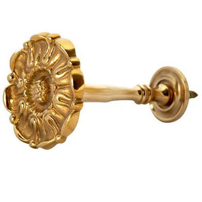 Solid Brass Floral Style Curtain Tie Back (Several Finishes Available)