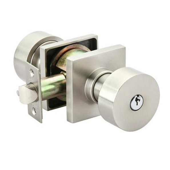 ##Antique Hardware## Emtek Solid Brass Round Key In Door Knob with Square Rosette (Several Finish Options)