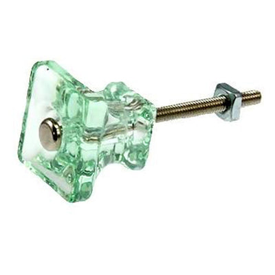 Antique Hardware 1 1/4 Inch Square Crystal Clear Glass Cabinet & Furniture Knobs CABINET GLASS KNOB