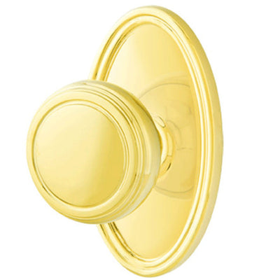 ##Antique Hardware## Solid Brass Norwich Door Knob Set With Oval Rosette (Several Finish Options)