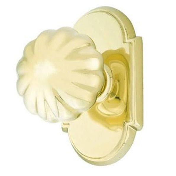 ##Antique Hardware## Emtek Solid Brass Melon Door Knob Set With # 8 Rosette (Several Finish Options)