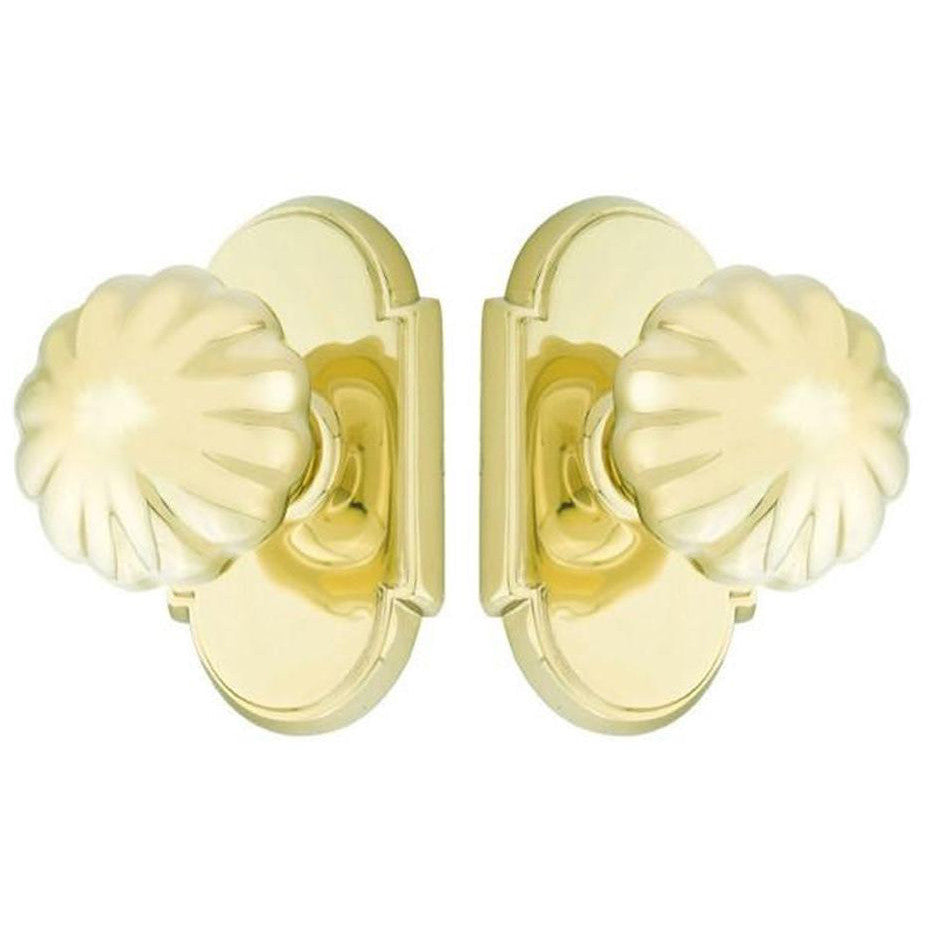 ##Antique Hardware## Emtek Solid Brass Melon Door Knob Set With # 8 Rosette (Several Finish Options)