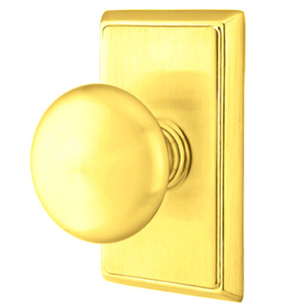 ##Antique Hardware## Solid Brass Providence Door Knob Set With Rectangular Rosette (Several Finish Options)