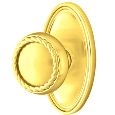 ##Antique Hardware## Solid Brass Rope Door Knob Set With Oval Rosette (Several Finish Options)