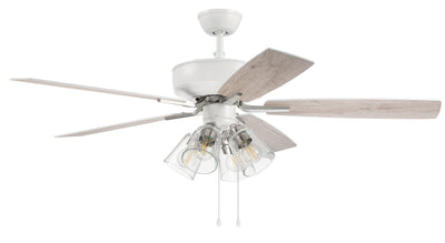 ##Antique Hardware## 52" Pro Plus 104 in White/Polished Nickel w/ White/Washed Oak Blades