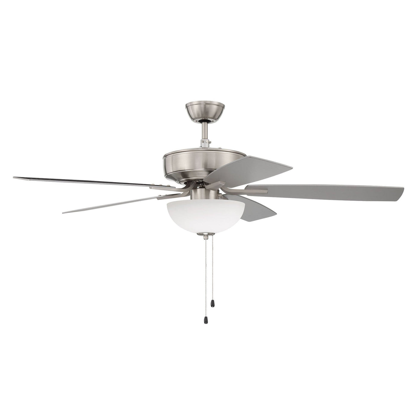 ##Antique Hardware## 52" Pro Plus 211 in Brushed Polished Nickel w/ Brushed Nickel/Greywood Blades