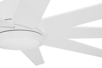 60" Champion Indoor/Outdoor (Damp) in Matte White w/ Matte White Blades