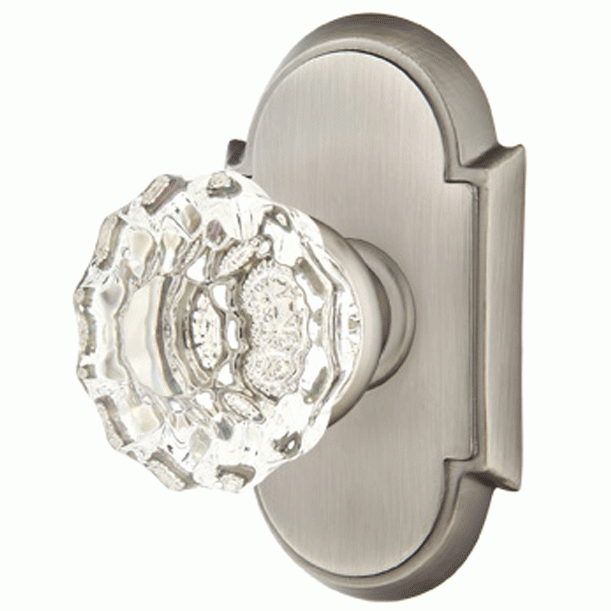 Antique Hardware Emtek Crystal Astoria Door Knob Set With # 8 Rosette (Several Finish Options) EMTEK GLASS CRYSTAL ASTORIA DOOR KNOB