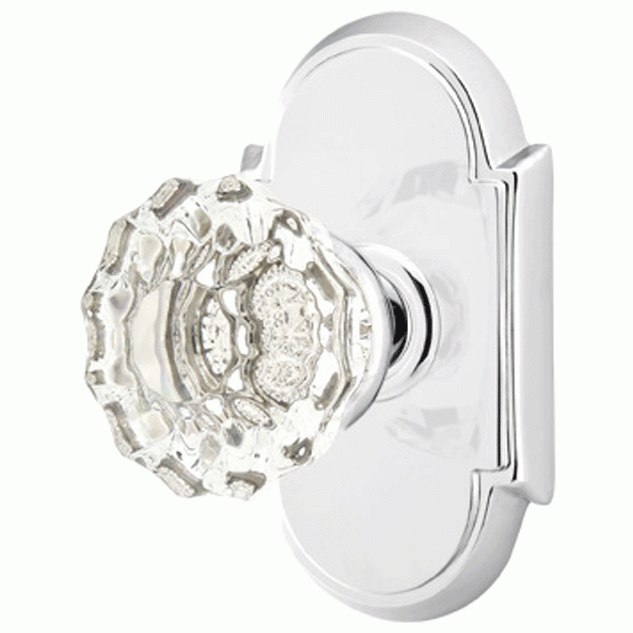 Antique Hardware Emtek Crystal Astoria Door Knob Set With # 8 Rosette (Several Finish Options) EMTEK GLASS CRYSTAL ASTORIA DOOR KNOB